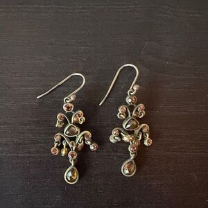 Vintage Chandelier Brown Earrings